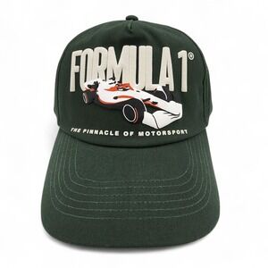 Formula 1 Graphic Green Snapback‎ Hat Adjustable Embossed Print Cap NEW w/ Tag